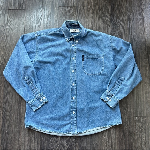 Armani Exchange Vintage Denim Shirt Size Medium - Picture 2 of 4